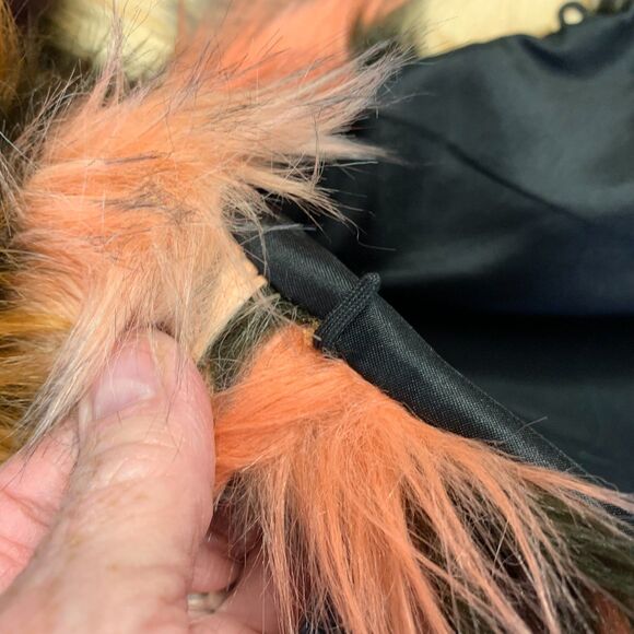 Cara Faux Fur Vest Large Multicolor Patchwork Y2K Mob Wife Maximalist Statement - Picture 6 of 11